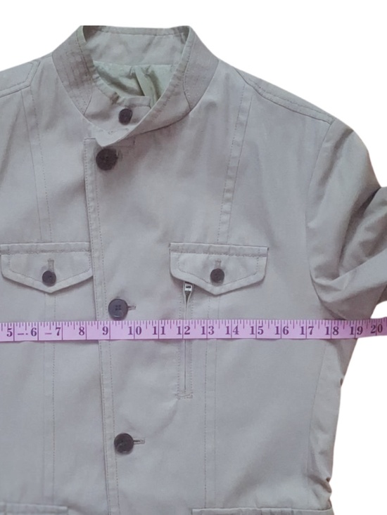 Fall Coat Cargo Moto Jacket Utility Minimalist City Style Ziozia Sz M Taupe - Picture 7 of 8